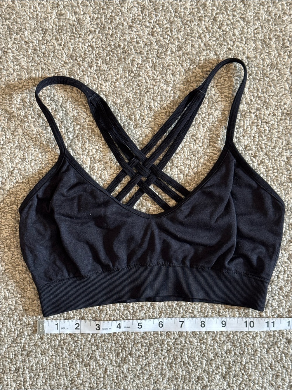 flirtitude Black Crisscross Strap Sports Bralette